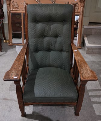Lot 643 - An early 20th century Arts & Crafts oak framed...