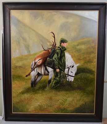 Lot 480 - Teresa Davis (B. 1979) Man in camouflage and...