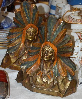 Lot 342 - A pair of composite bookends in the form of...