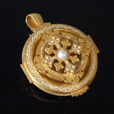 Lot 29 - A Late 19th century gold split pearl and white...