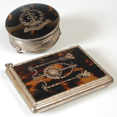 Lot 126 - An Edwardian silver and tortoiseshell mounted...