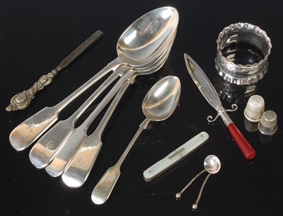 Lot 128 - A collection of assorted silver and silver...