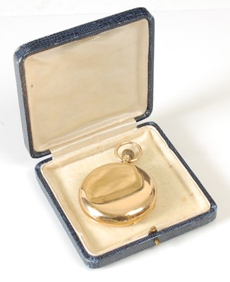 Lot 157 - An 18ct gold cased Hunter pocket watch, with...