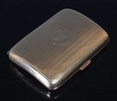 Lot 160 - A 9ct gold cigarette case of concave...