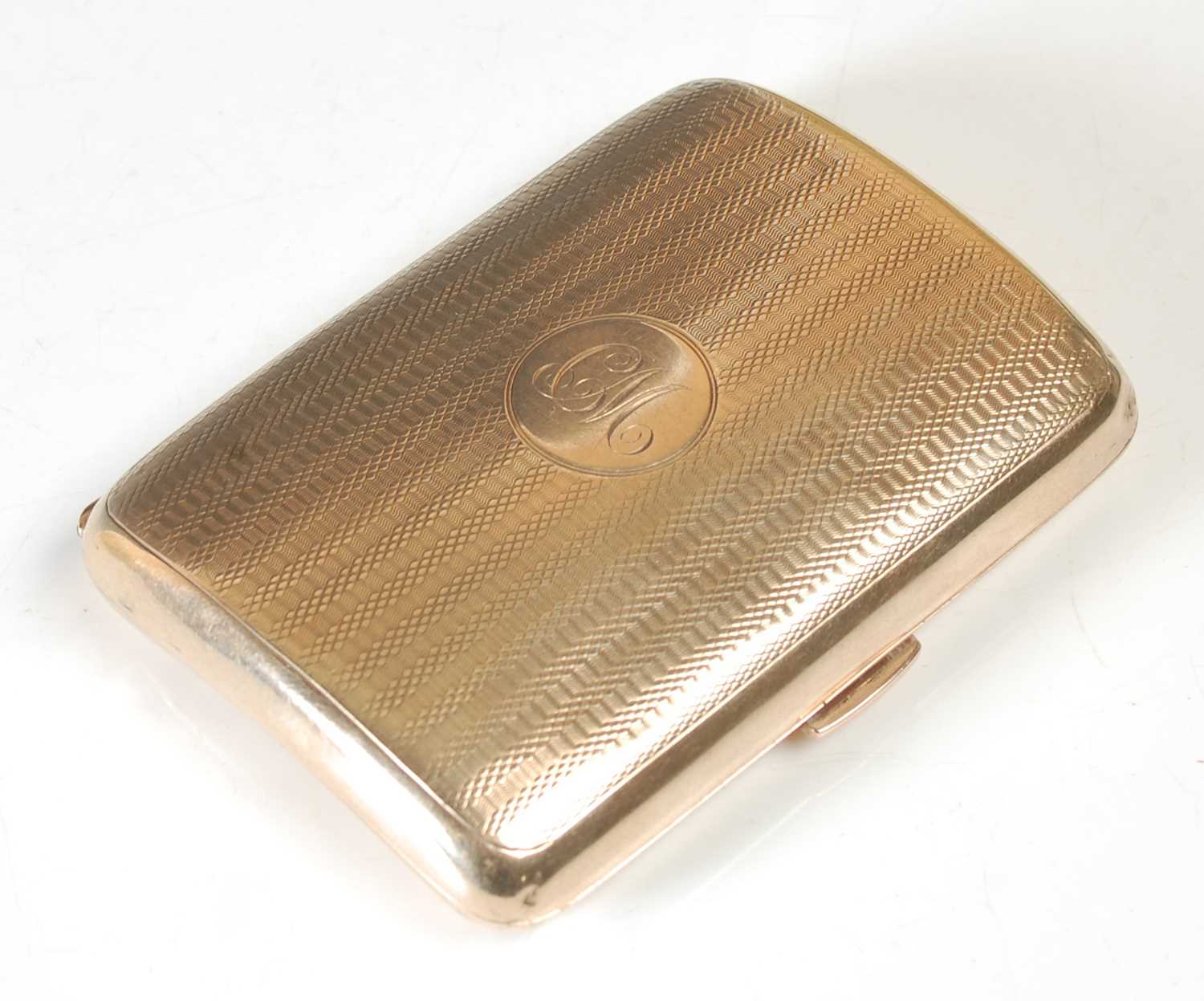 Lot 160 - A 9ct gold cigarette case of concave...