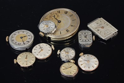 Lot 162B - A collection of ten assorted watch movements,...