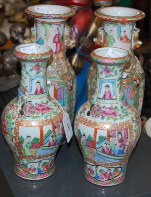 Lot 360 - Two pairs of Chinese Canton famille rose...