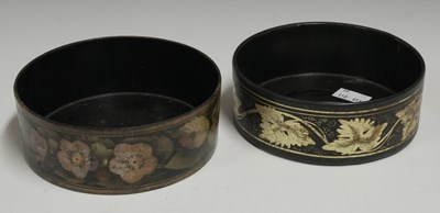 Lot 169 - Two 19th century papier mache bottle stands,...