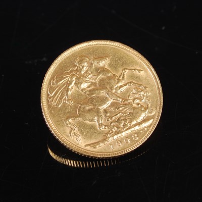 Lot 184 - An Edward VII gold sovereign, dated '1908'.