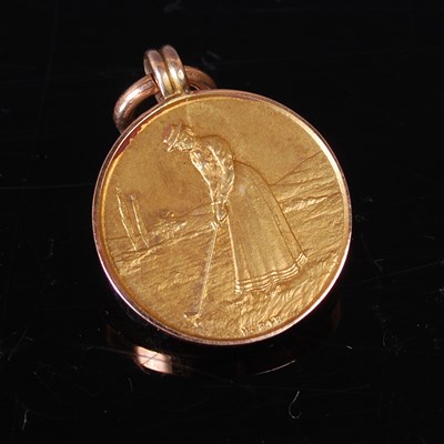 Lot 189 - Golfing interest, a 9ct gold golfing medal,...