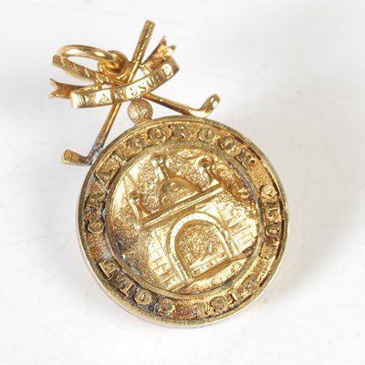 Lot 190 - Golfing interest, a yellow metal, tests as...