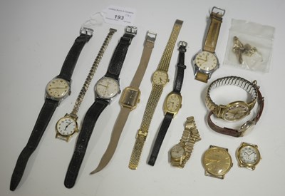 Lot 193 - A collection of assorted wristwatches, makes...