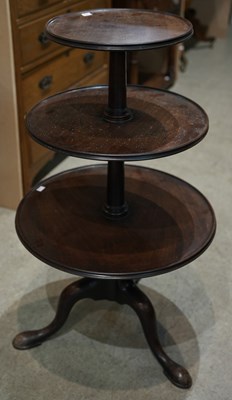 Lot 644 - A 19th century mahogany dumb waiter with three...