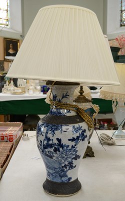 Lot 347 - A Chinese porcelain blue and white crackle...