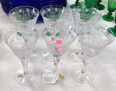 Lot 292A - A set of six Mason's glass goblets engraved...