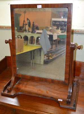 Lot 599 - A 19th century mahogany toilet mirror, with a...