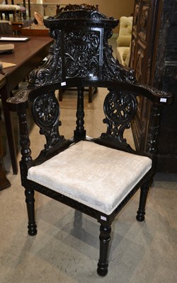 Lot 604 - A 19th century / later corner chair, with...