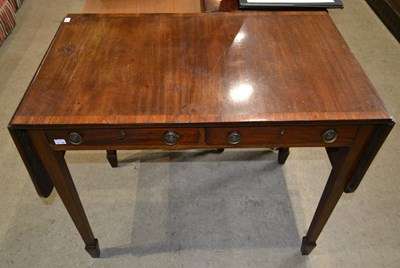 Lot 621 - A 19th century mahogany drop leaf table, with...