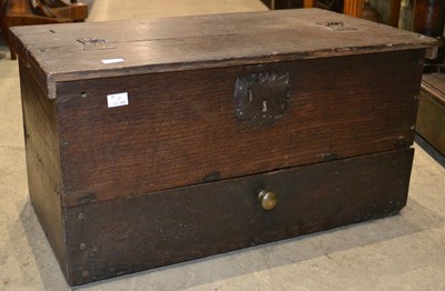 Lot 626 - A 19th century oak storage box, fitted with...