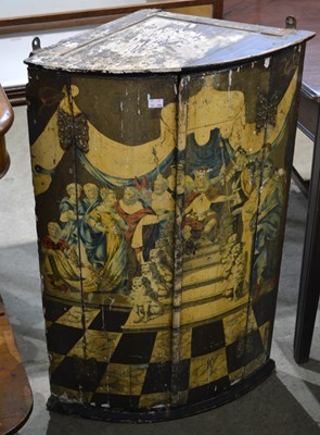 Lot 638 - A 19th century hanging corner cabinet,...