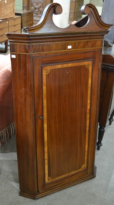 Lot 658 - A 19th century mahogany wall hanging corner...