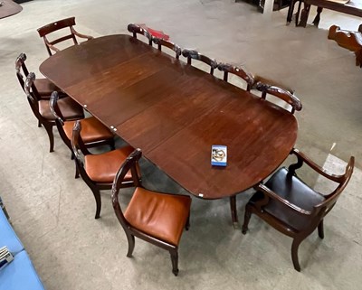 Lot 674 - A 19th century mahogany twin pedestal dining...