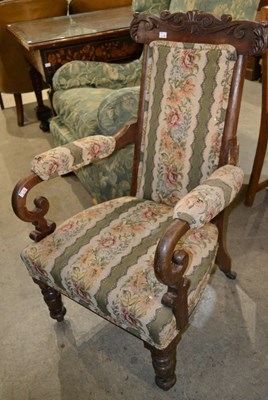 Lot 670 - A 19th century mahogany slipper chair, in...