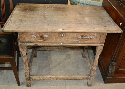 Lot 710 - An 18th century / later English oak side table,...