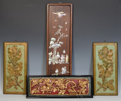 Lot 535 - A group of assorted Chinese panels, to include...
