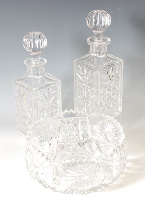 Lot 324 - A pair of 20th century decanters, with cut...