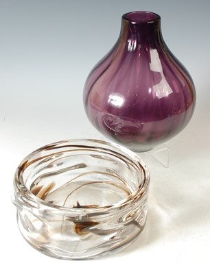 Lot 331 - A 20th century Whitefriars knobbly glass bowl,...