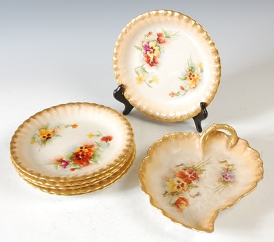 Lot 334 - Six Nautilus porcelain plates, featuring hand...