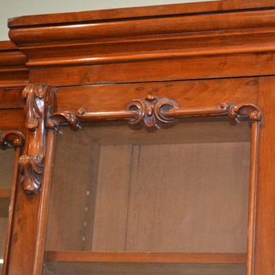 Lot 765 - A 19th century mahogany breakfront bookcase,...
