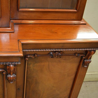 Lot 765 - A 19th century mahogany breakfront bookcase,...