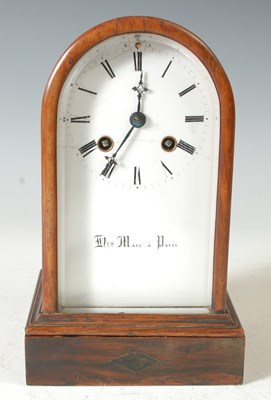Lot 290 - A mahogany cased arched top mantle clock, the...