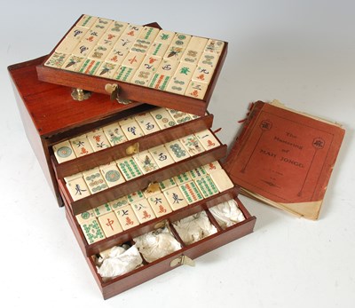 Lot 277 - A 20th century cased Mahjong set, the box with...