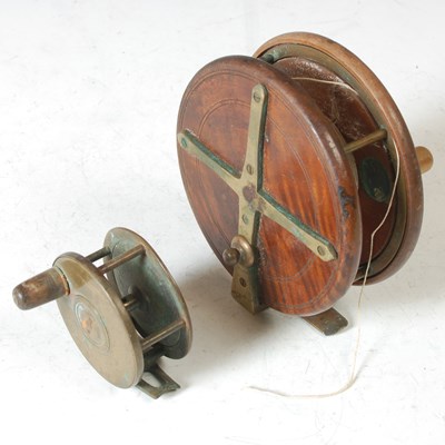 Lot 360 - Fishing interest: A large vintage wood and...
