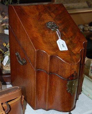 Lot 384 - A Georgian mahogany and checker strung inlaid...