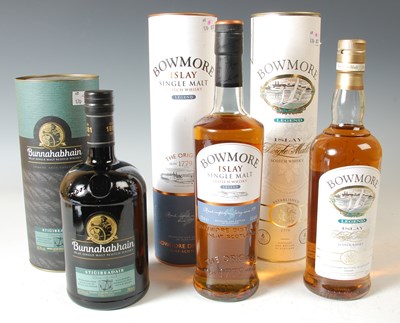 Lot 251 - Two boxed bottles of Bowmore Islay Single Malt...