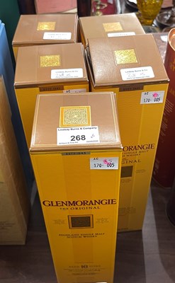 Lot 268 - Five boxed bottles of Glenmorangie Highland...