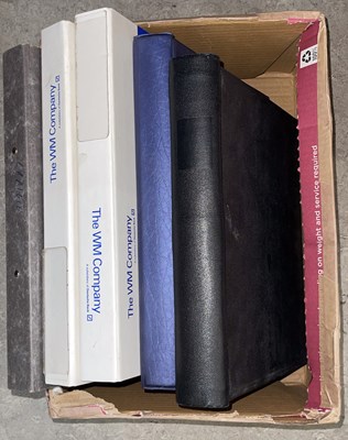 Lot 490 - A box containing five stamp albums, to include...