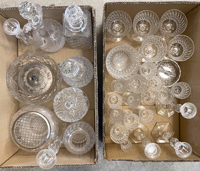 Lot 480 - Two boxes of assorted glassware, to include...