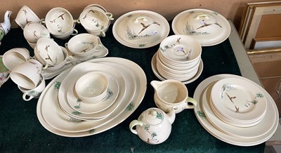 Lot 377 - A Royal Doulton transfer printed part dinner...