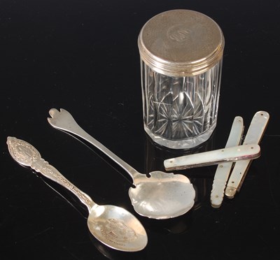 Lot 151 - A collection of silver items, to include two...