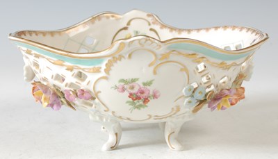 Lot 304 - A Dresden porcelain basket dish, with pierced...