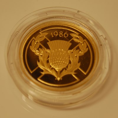 Lot 210 - A 1986 gold two pound coin