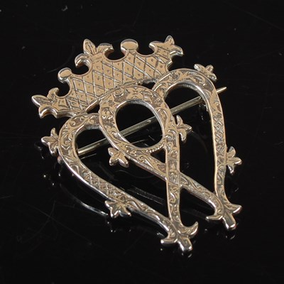 Lot 47 - A Sterling silver Luckenbooth heart shaped...