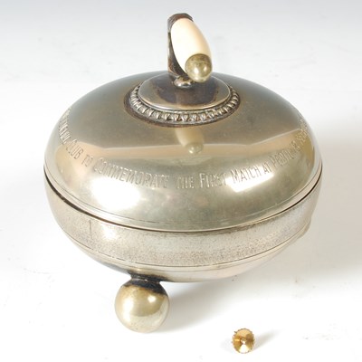 Lot 152A - Masonic interest, an electroplated curling...