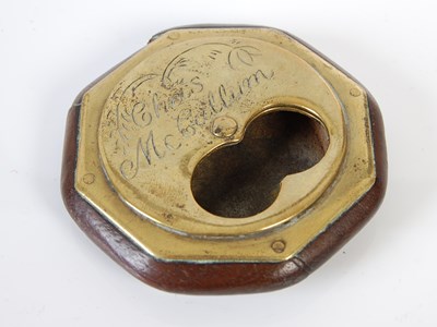 Lot 251 - A Scottish brass and treen octagonal flat...