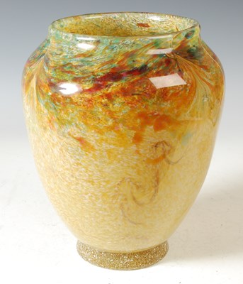 Lot 313 - A Monart glass vase, of lobed form, raised on...